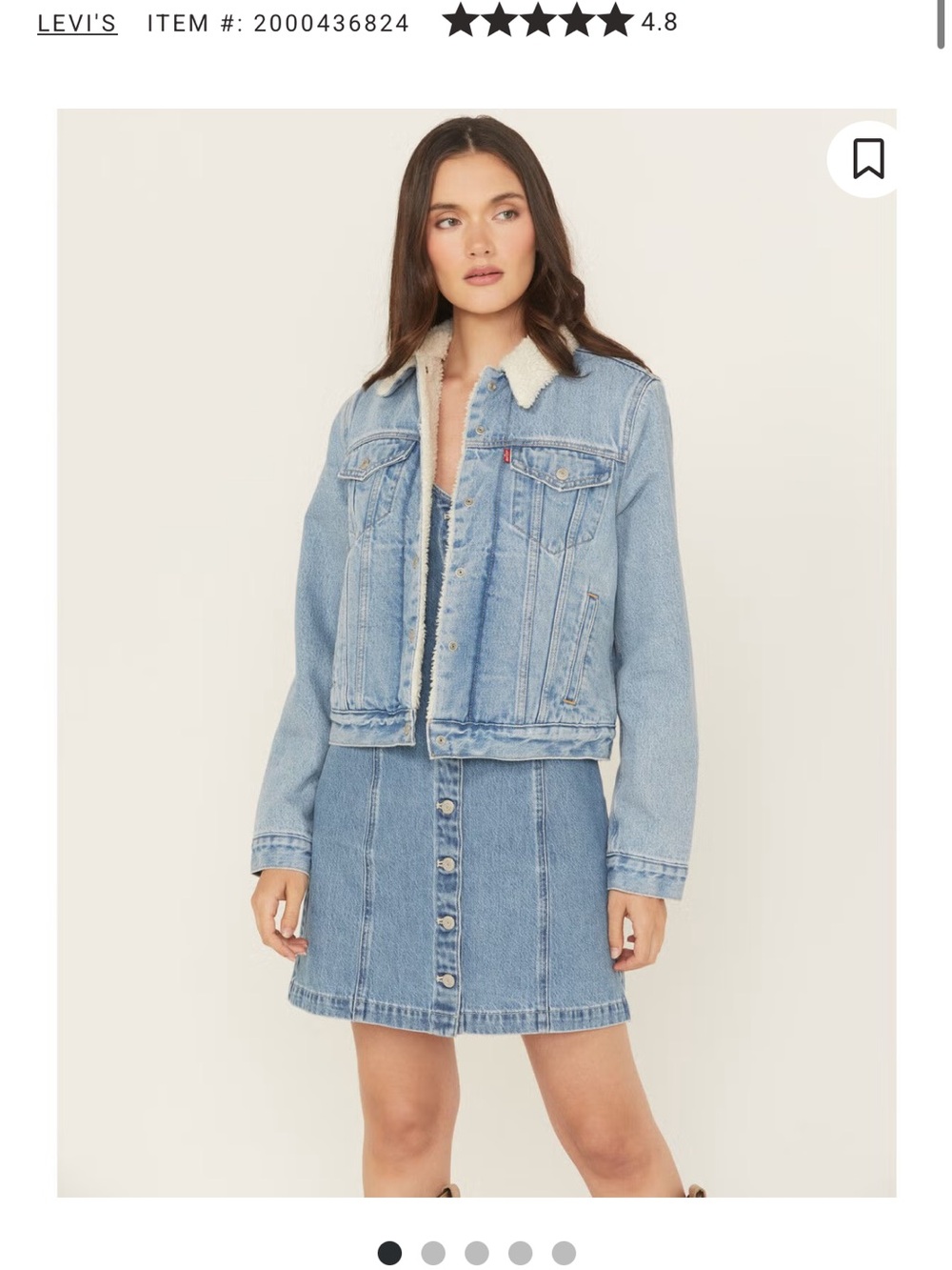 Levi's Light Blue Denim Jacket with Cream Sherpa Collar
